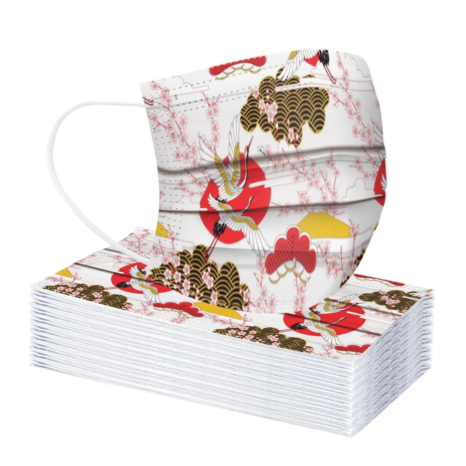 Multiple Styles Of Adult Disposable Masks Essential Comfortable Mask For Long-Distance Travel Chinese Printed Fashion Mask