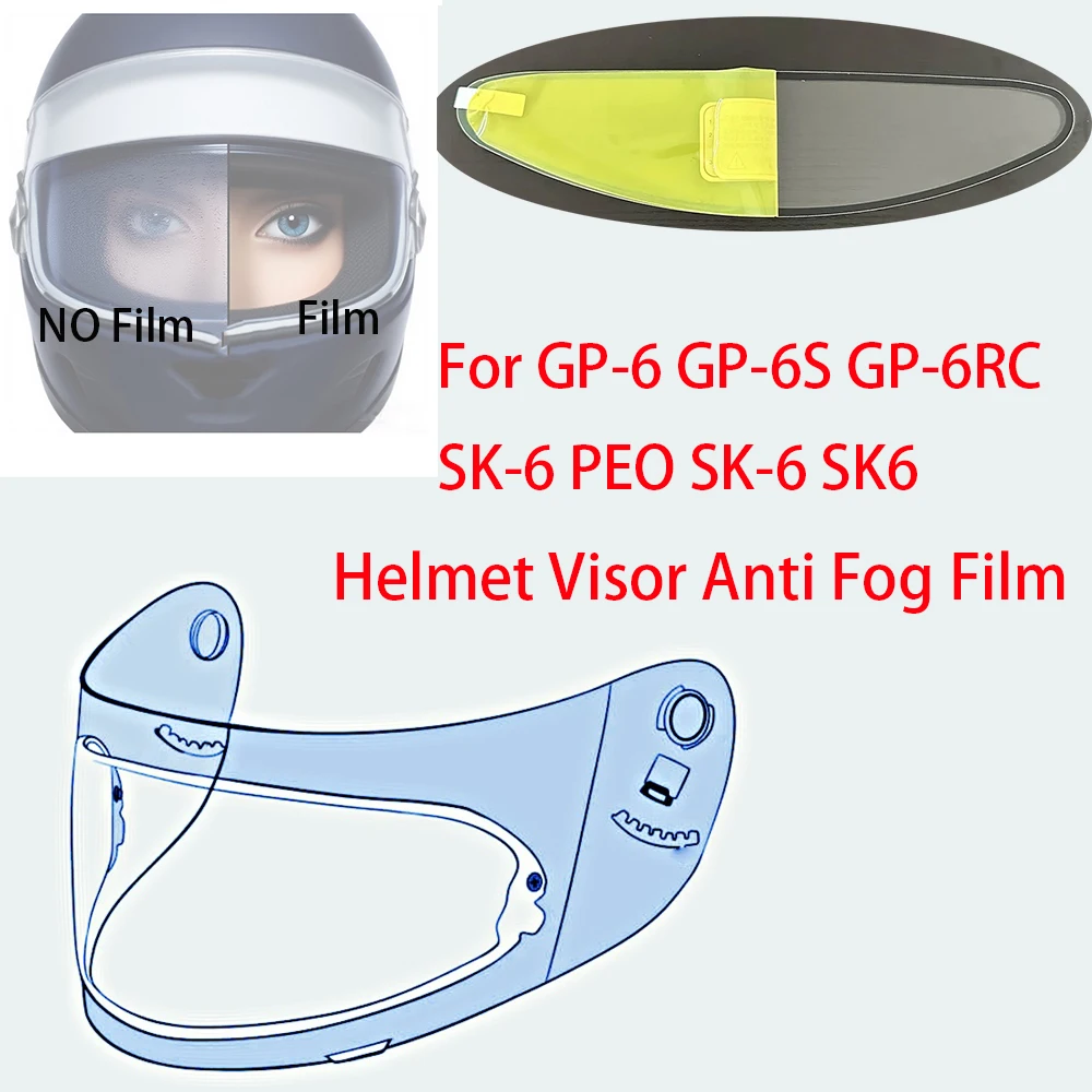 

Motorcycle Helmet Film Anti Fog Film Visor Shield Fog Resistant For GP-6 GP-6S GP-6RC SK-6 PEO SK-6 SK6