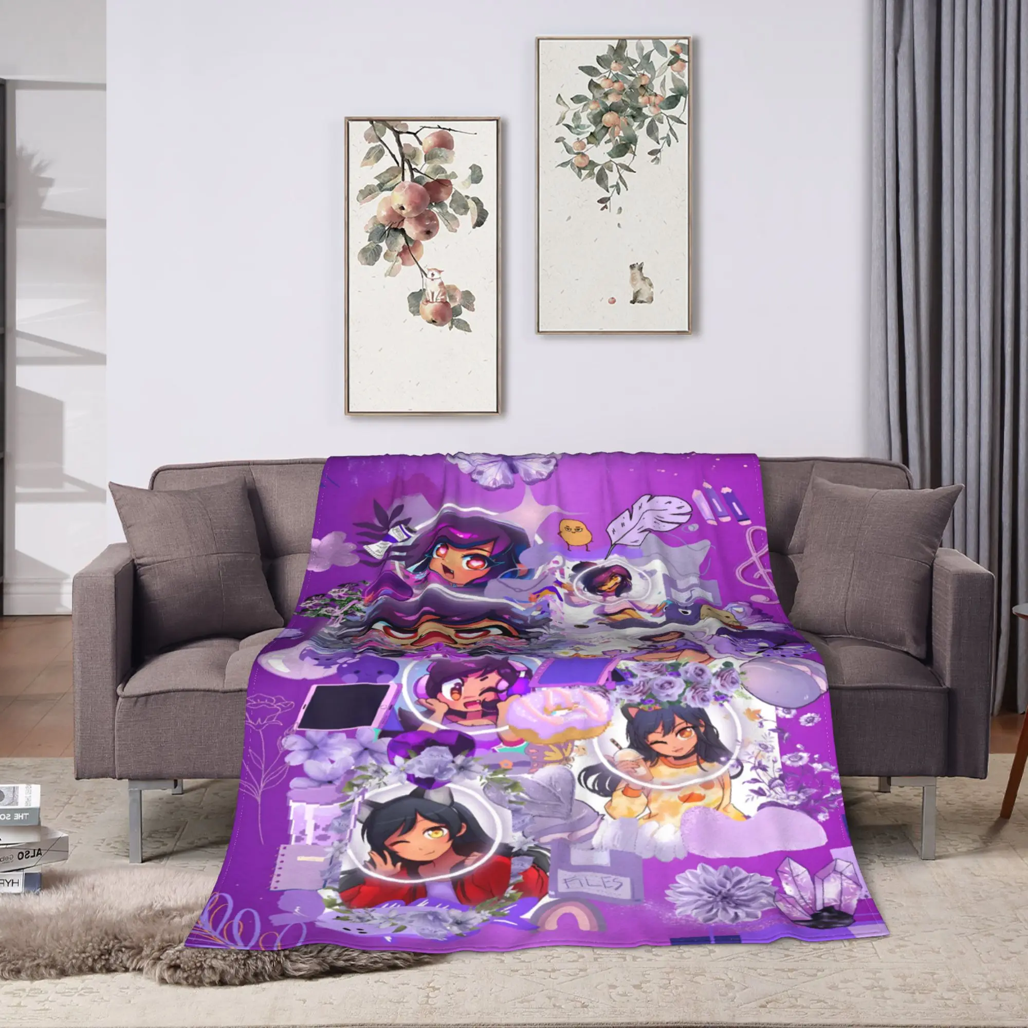 Colorful Aphmau Bright Scene Shot Blanket Quality Super Warm  Bedding Throws Winter Decorative Home Decor Street Trend Bedspread