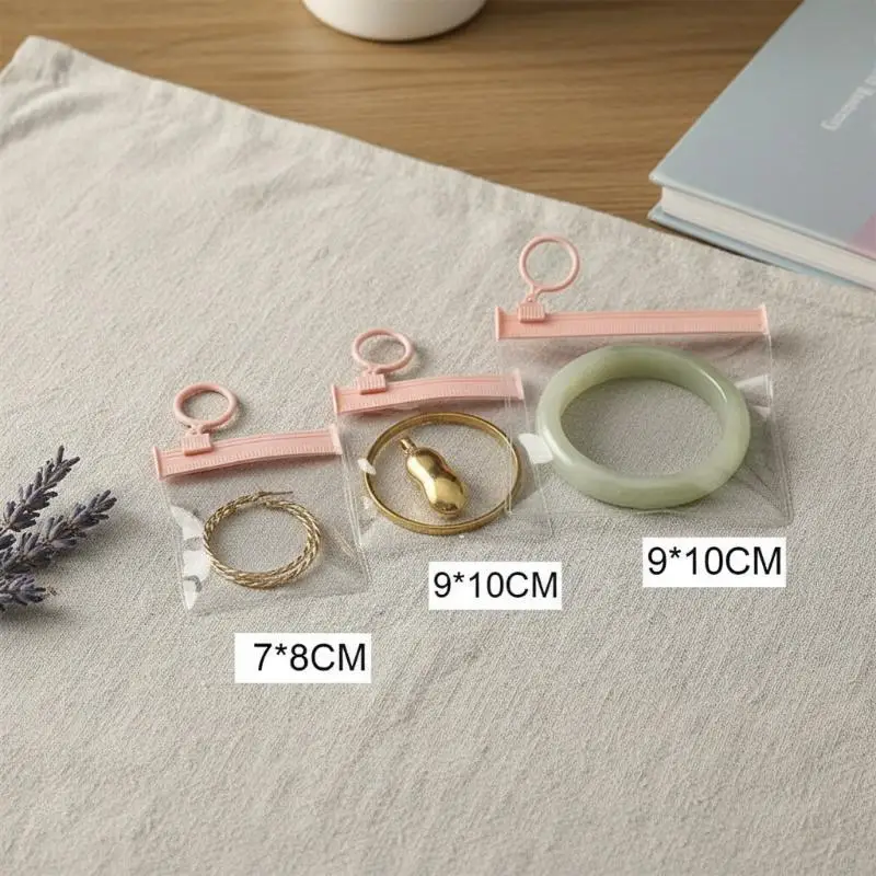 10Pcs Lovely Pink EVA PVC Zipper Jewelry Pouch Envelope Display Organizer Holder Ring Earring Stud Necklace Bracelet Container