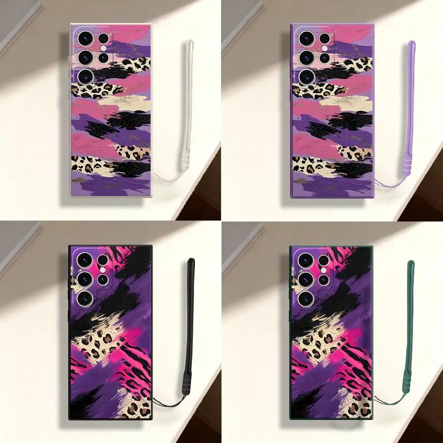 Abstract Leopard Case for Samsung Galaxy S26 Ultra S22 S21 S23 S20 FE S24 S25 Plus Note 20 10 Phone Cover