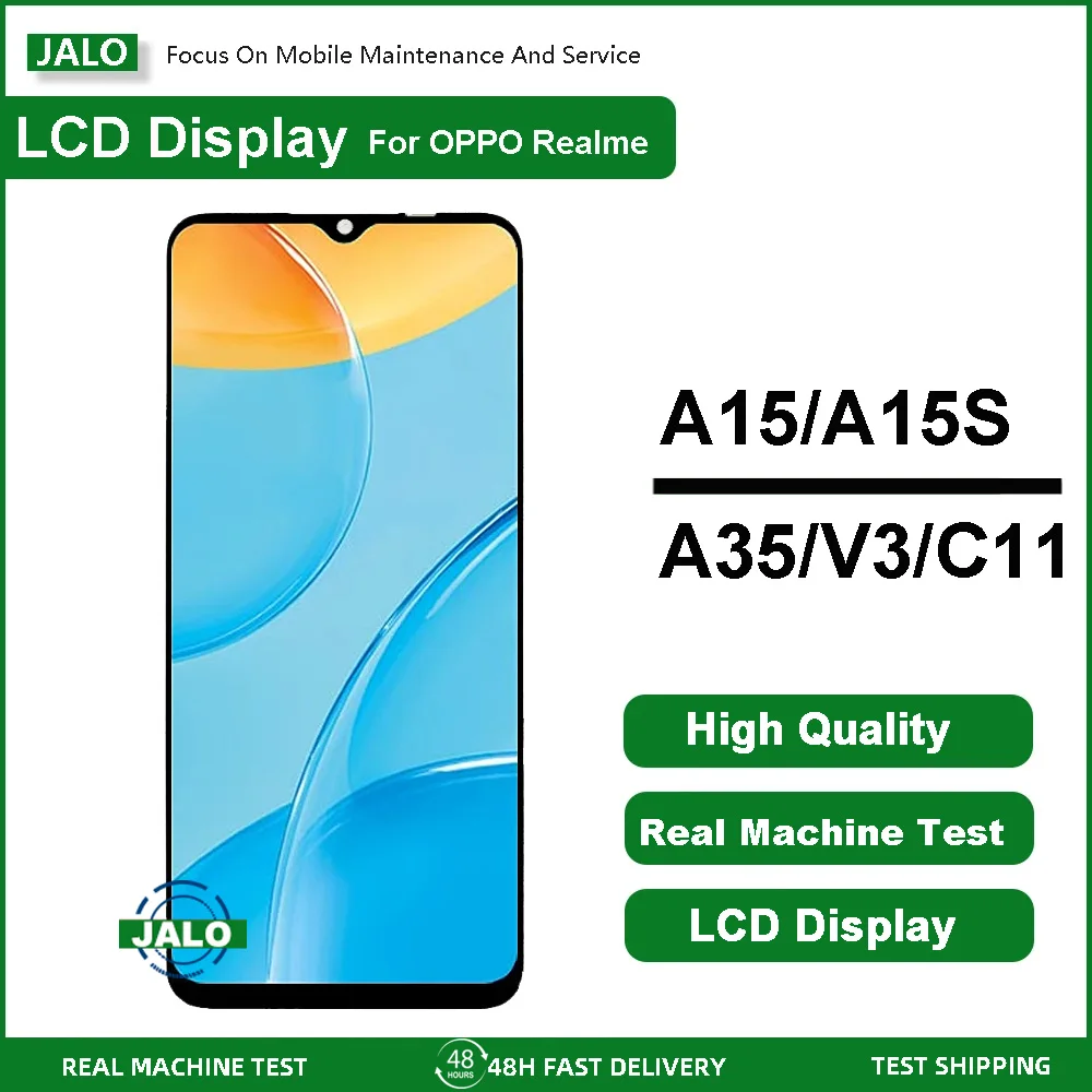 JALO Mobile Phone LCD Screen Assembly for OPPO A35 A15 A15S real V3 C11 C15 Q2I LCD Display Touch Screen LCD Panel Replacement