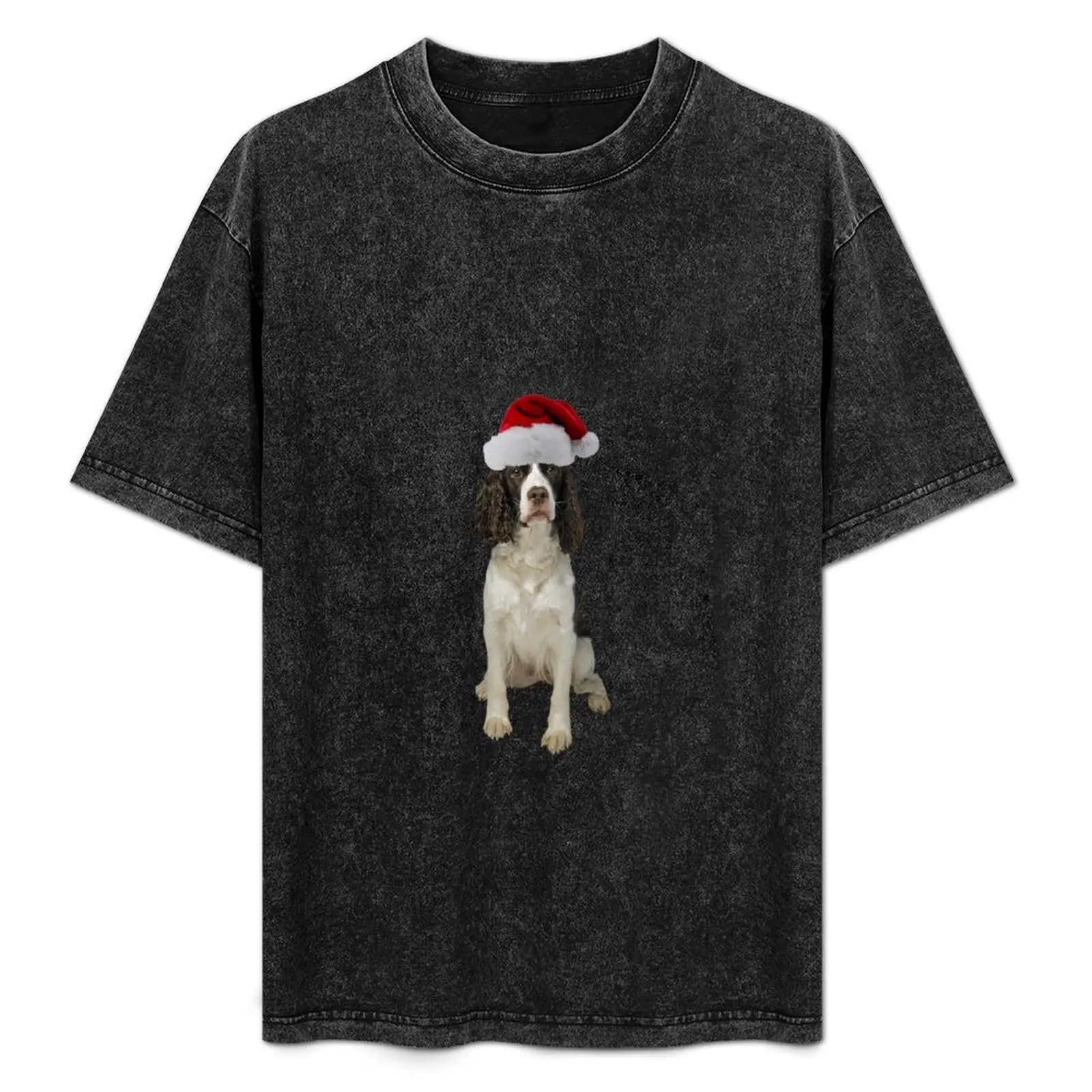 

English Springer Spaniel Santa Claus Merry Christmas T-Shirt graphics cute tops man clothes funny costumes t shirt men