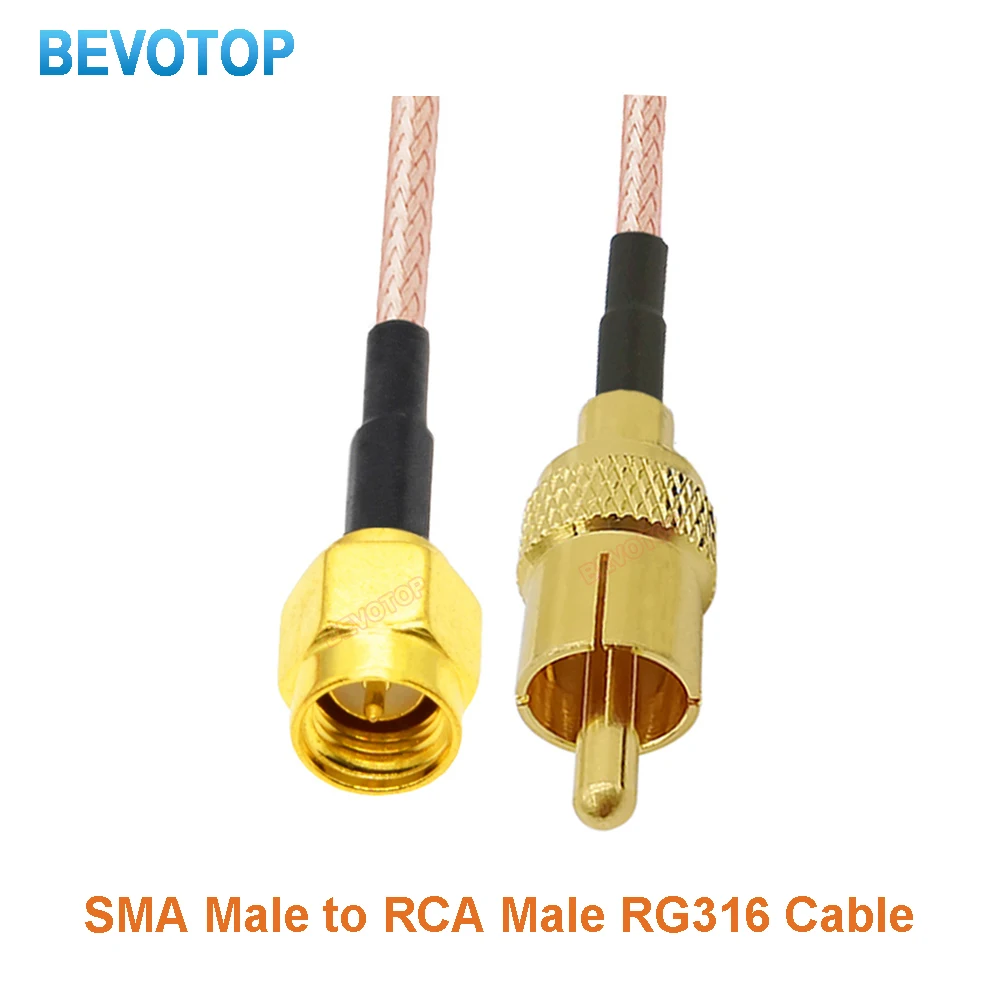 1PCS RG316 Cable RCA Male to SMA Male/Female Jack Connector Crimp Wire Terminal RF Jumper Pigtail for Electronic Components