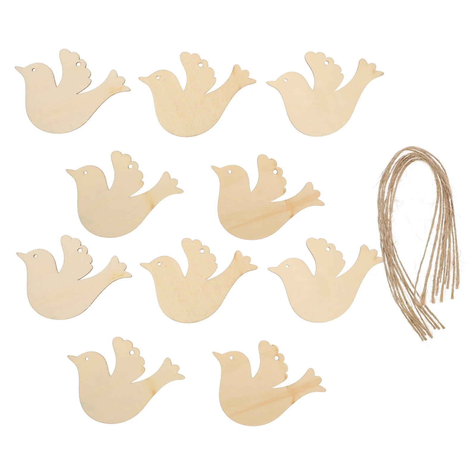 

50 Pcs Cutouts DIY Craft Wood Chips Bulk Ornaments Wooden Decorations Beige Small Christmas