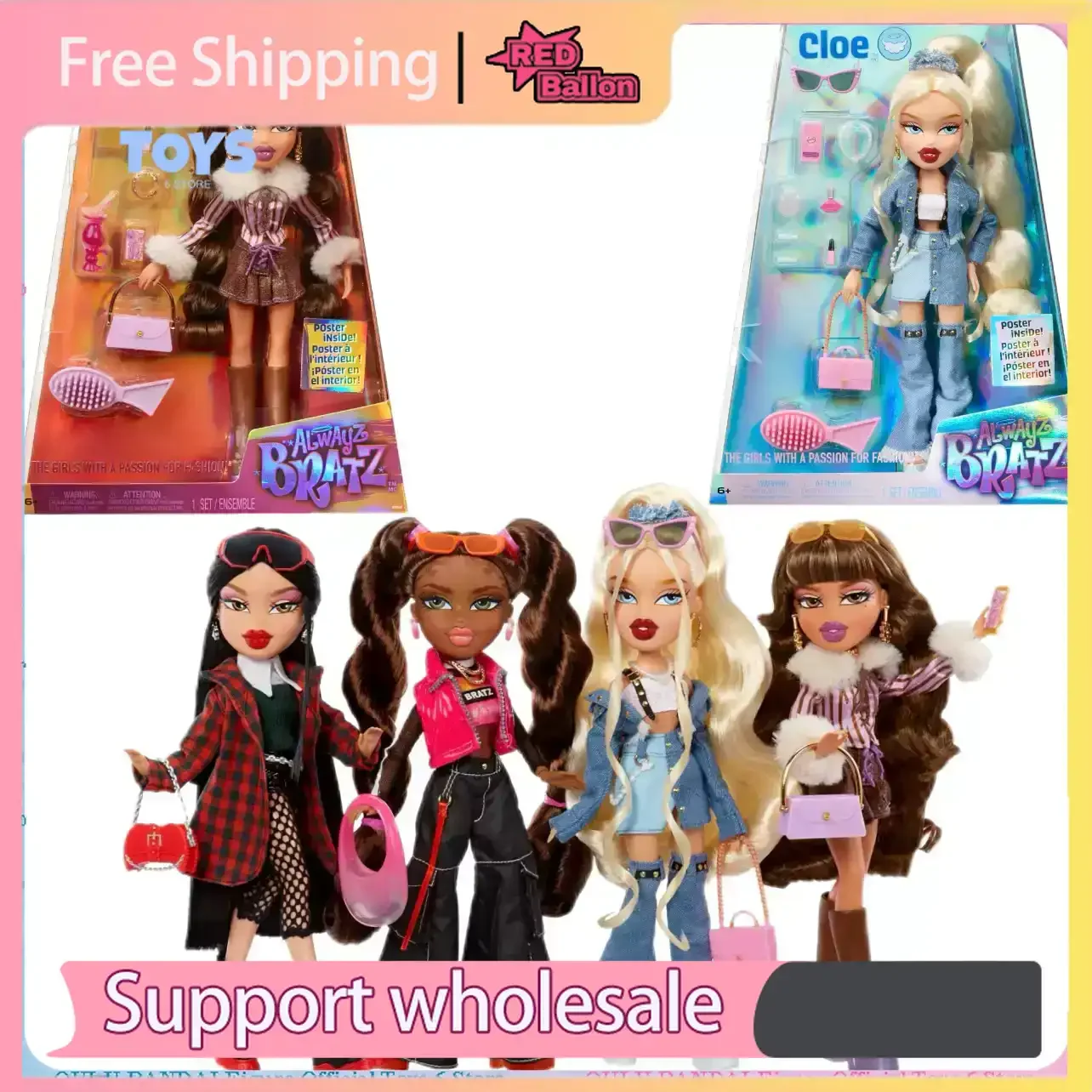 Alwayz Bratz Jade Jubiläumsausgabe Schlafübernachtungsparty-Puppe, voll bewegliche Modefigur mit beweglichen Gelenken, Sammlerstück