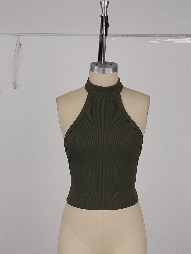 2026 Sommer Neuerscheinung: Europäischer & Amerikanischer Y2K-Style Sexy Rückenfreier Neckholder Ärmelloses Strick-Tanktop für Damen – Modisch – Detail 19