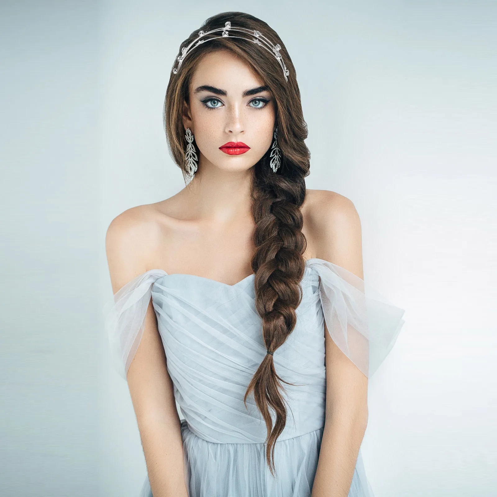 

Rhinestone Headband Multi Layers Metal Star Hairband Elegant Wedding Party Accessories Comfortable Fit Glitter Stars Pentagram