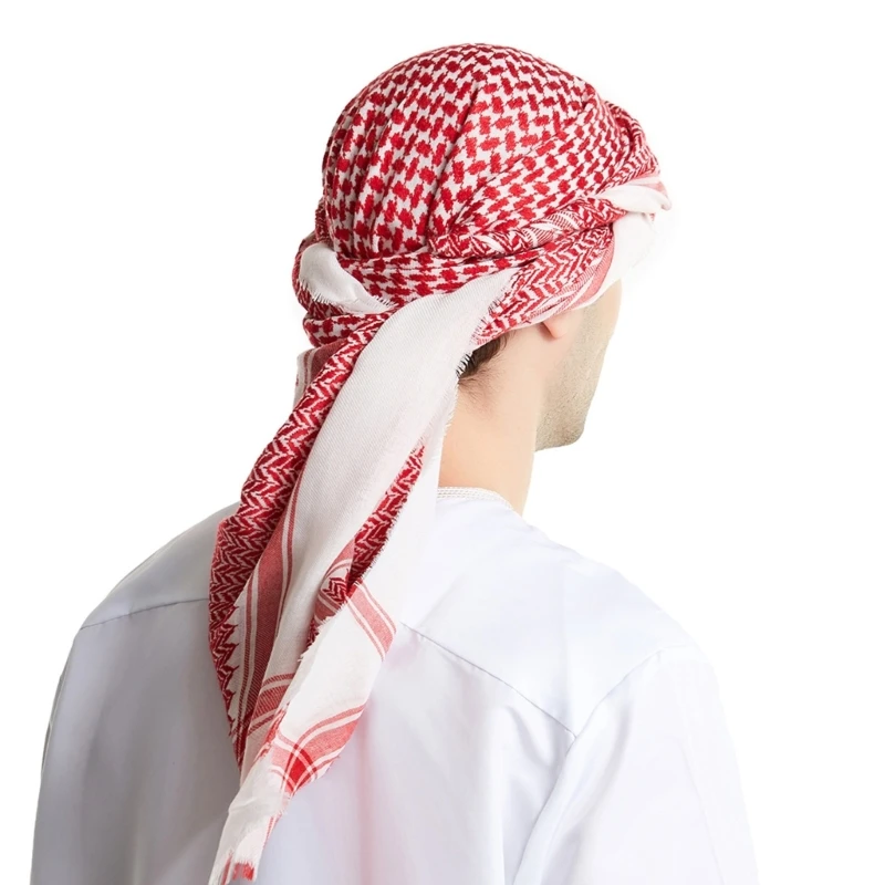 Men Large Arab Shemagh Headscarf Women Cotton Keffiyeh Scarf Outdoor Tactical Desert Dustproof Neckerchief Shawl Daily Wear