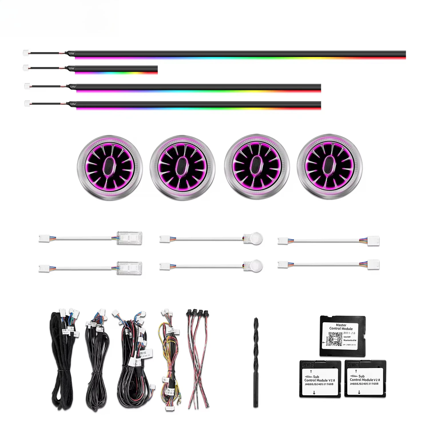 

256 Colors LED Car Interior Ambient Lighting for Mercedes-Benz Smart Coupe 453 Strip Decoration Accessories