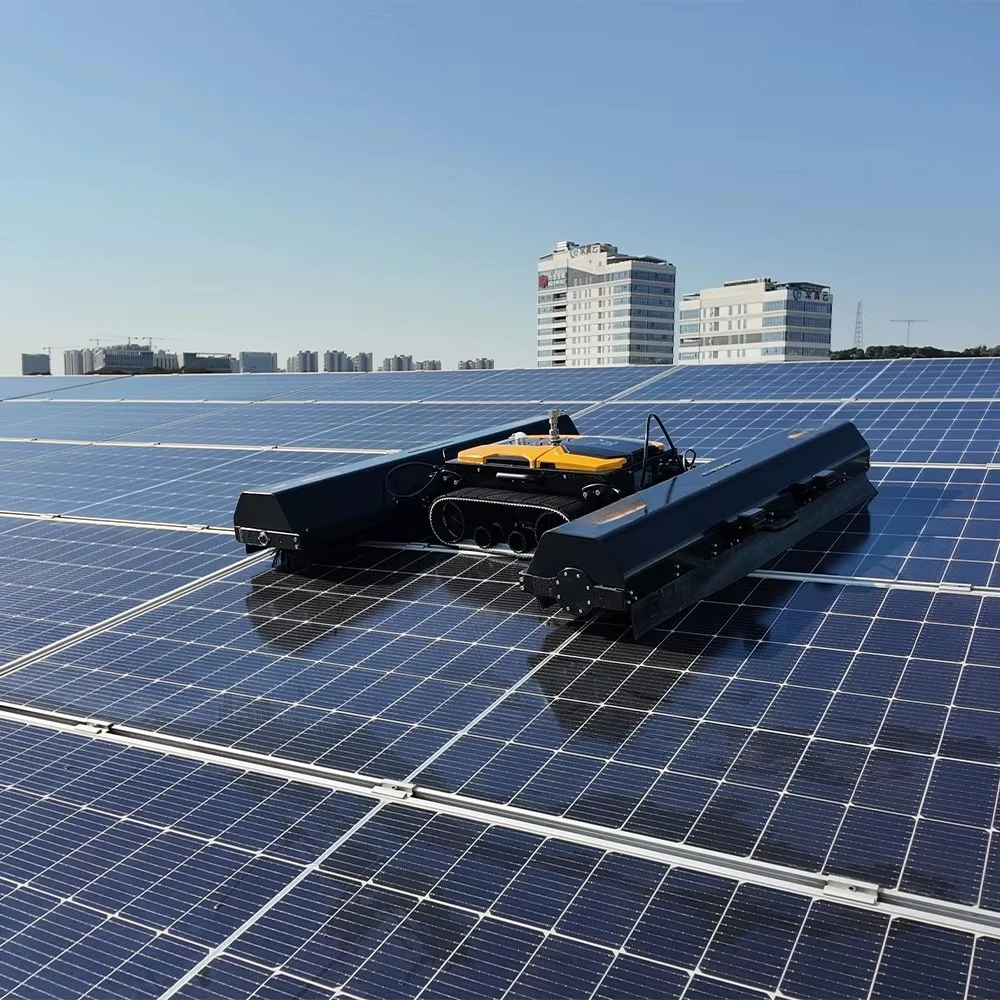 Lightweight Solar Panel Cleaning Robot Crawler Engine Bearing Gearbox PLC for Rooftop Photovoltaic Power Plants