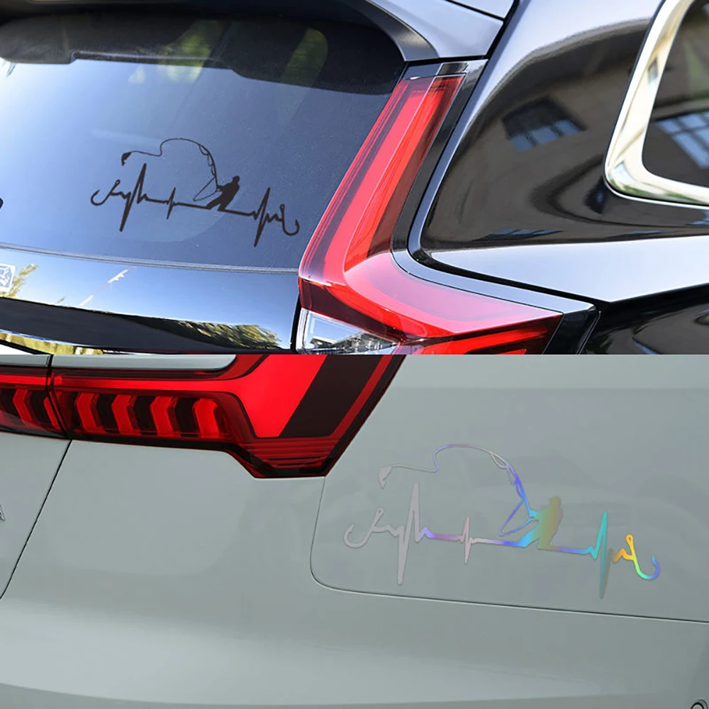 الصيد ضربات القلب سيارة ملصق لاصق لامع ورائع، ملصق حائط من الفينيل مقاوم للماء نافذة السيارة الوفير ملصق الجذع ملصق مائي السيارات الجانب الجسم