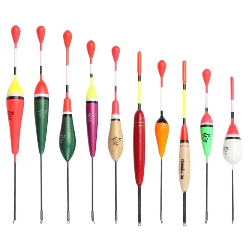

Y1UC 10Pcs Long Tail Fishing Float Set Buoys Bobber Stopper Fishing Accessories
