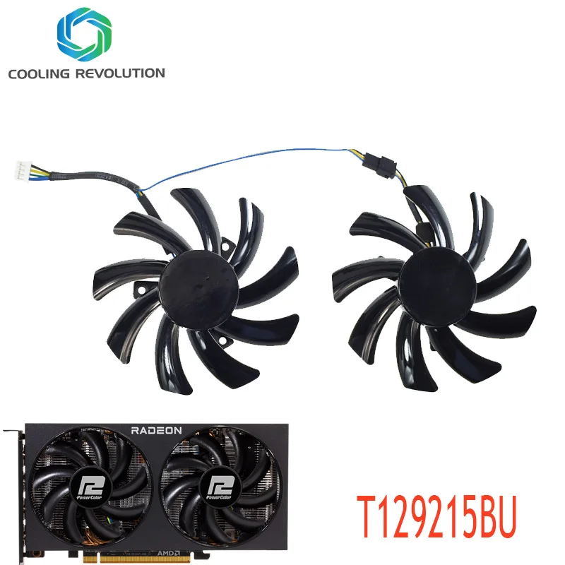 87MM Graphics Video Card Fan T129215BU For PowerColor RADEON RX6650 RX6600XT RX6700 RX6700XT