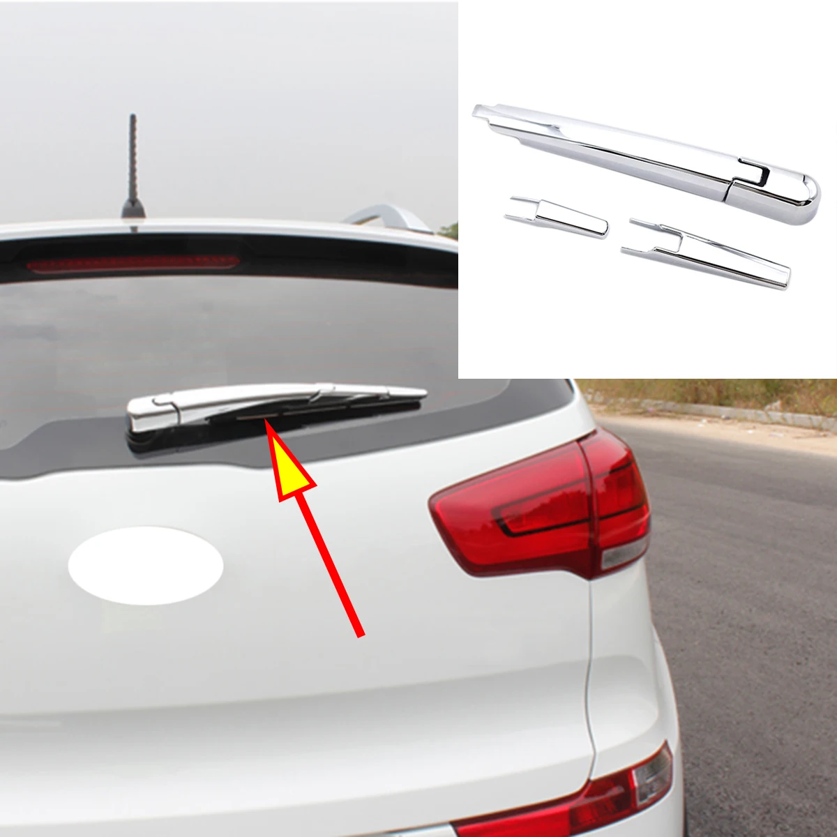 ABS Chrome Car Rear Wiper Protection Cover Rear Window Wiper Nozzle Trim Stickers For KIA Sportage QL 2016 2017 2018 Accessories