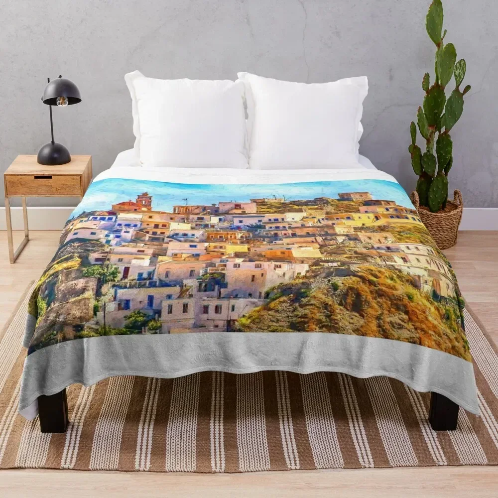 

Karpathos Island Homes Throw Blanket Quilt wednesday Blankets