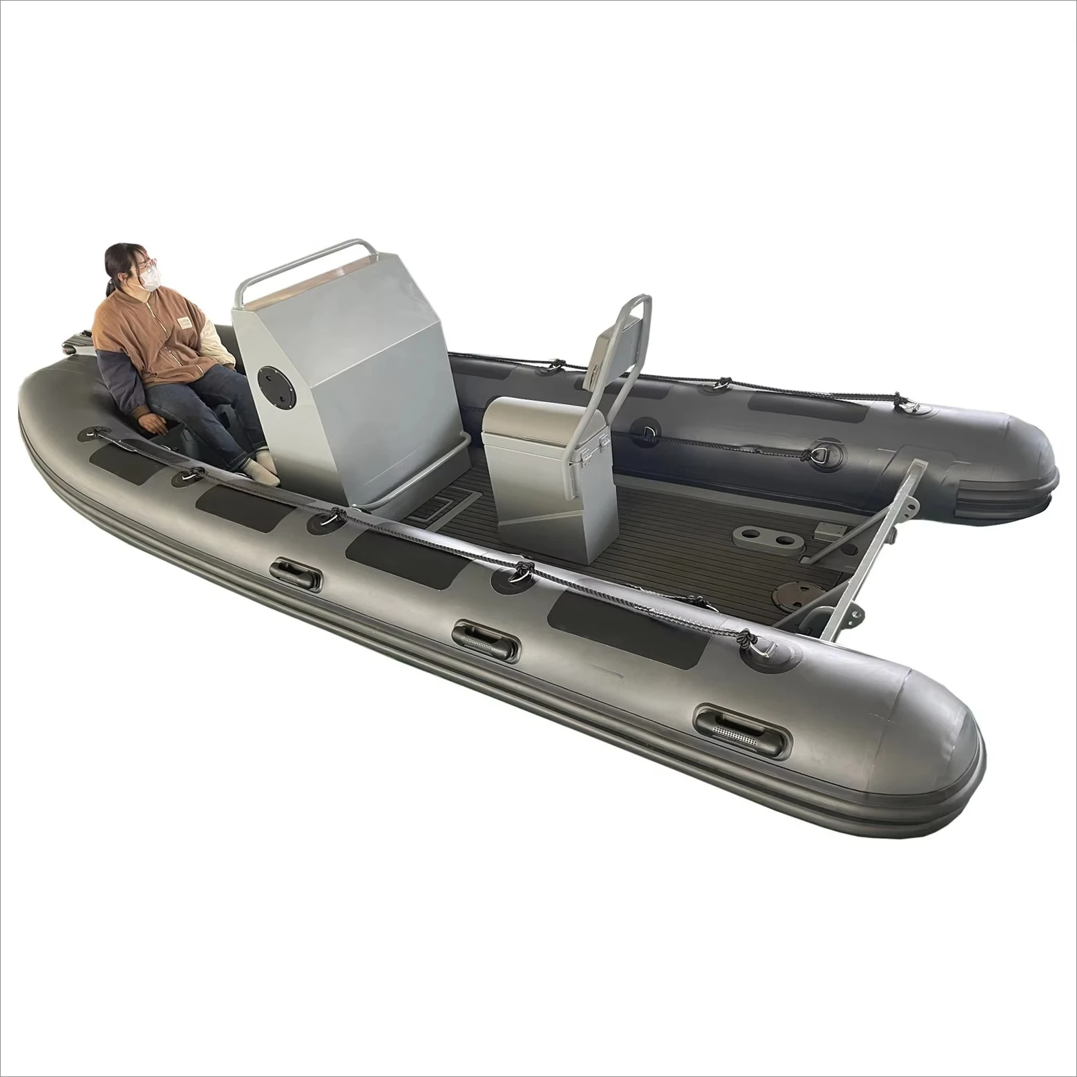 17ft Aluminum Deep V Hull Semi-Rigid RIB 520 Zodiac PVC/Hypalon/Orca Inflatable Boat for Surf