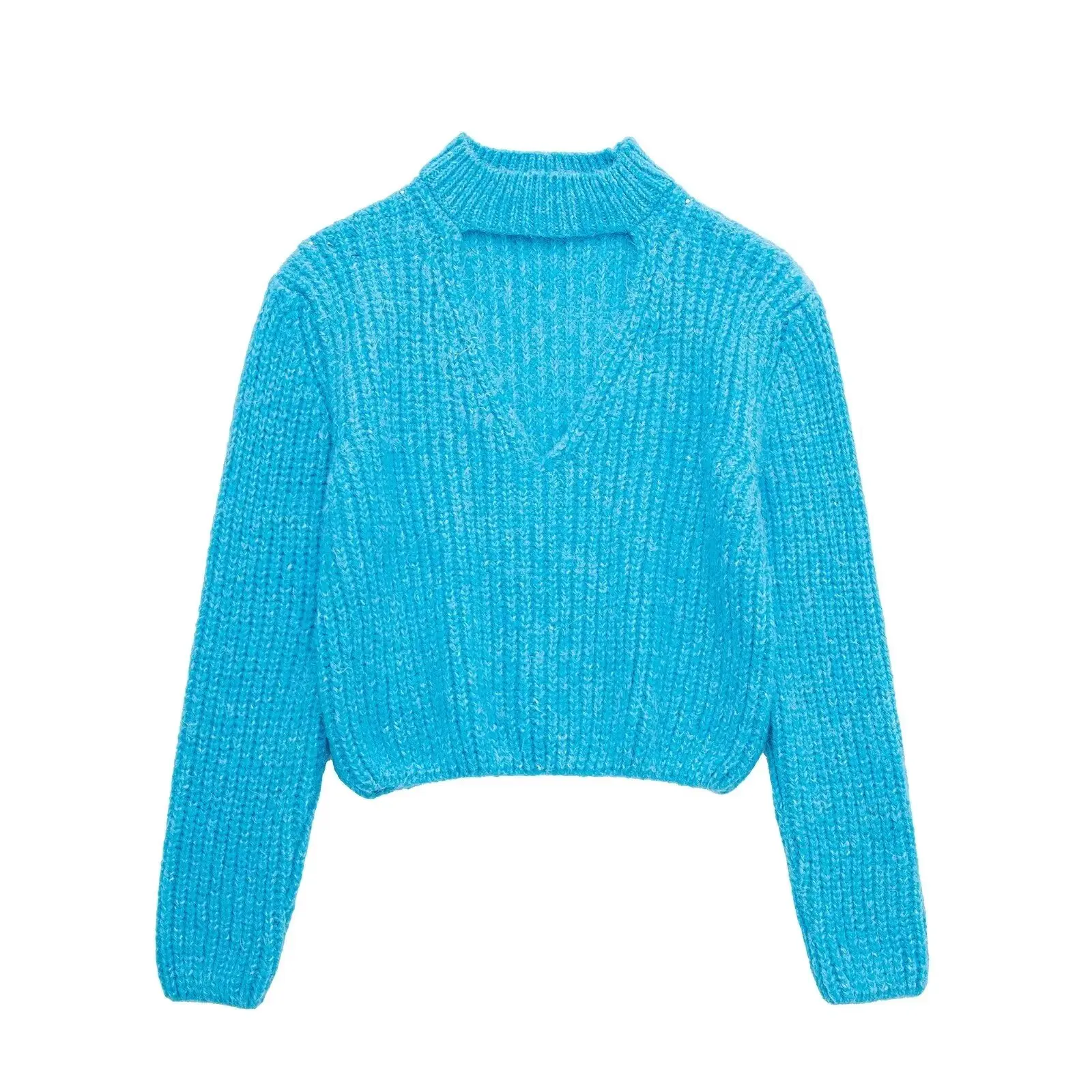 Tangada 2024 Autumn Winter Women Hollow Knitted Sweater Jumper Female Pullovers 3H850