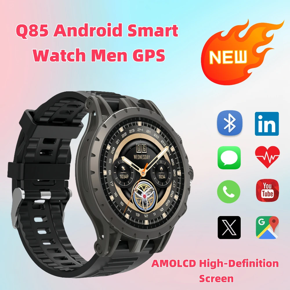 

Q85 Smart Watch 5MP Rotating Camera Sports Watches GPS WIFI 128GB Rom Smartwatch For Men Kids