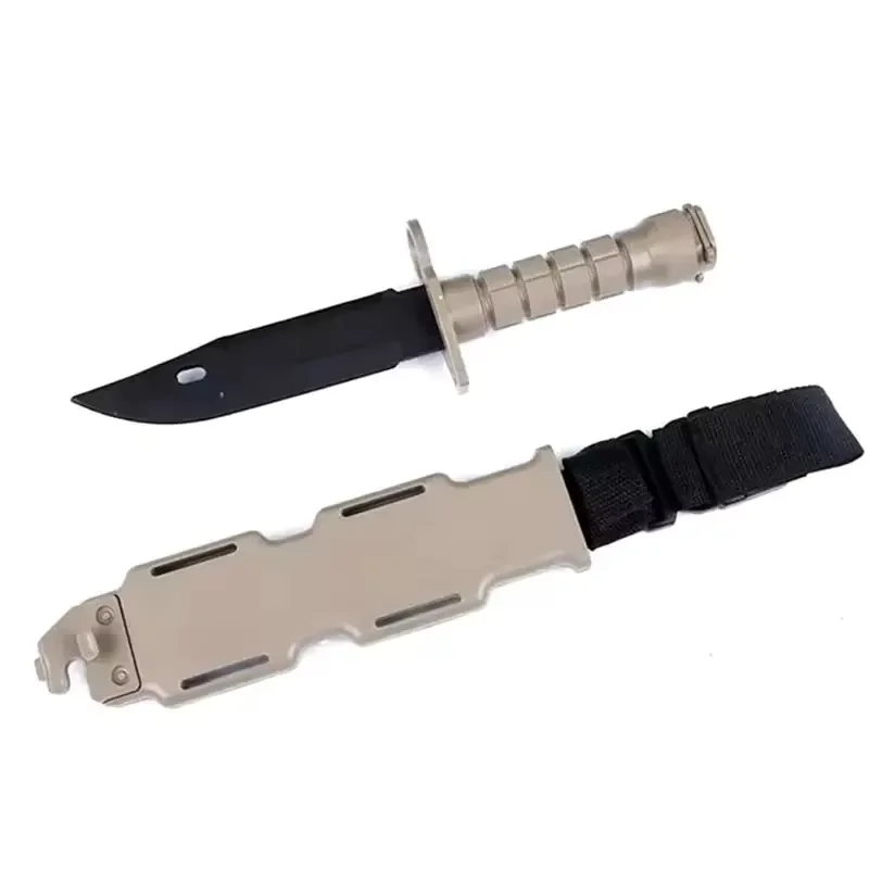 Rubber Knife Training with Sheath, Fake Plastic Dagger, Flexible and Soft Fixed Blade Suitable for Props, Halloween Martial Arts