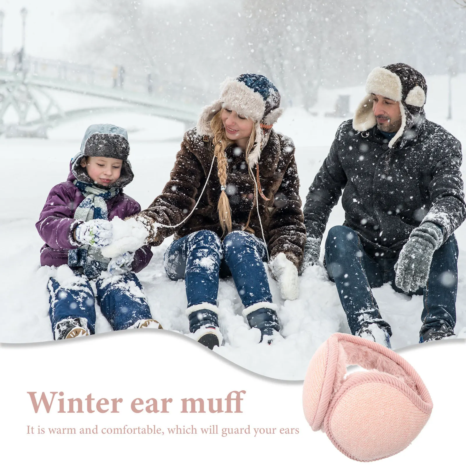 Winter Earmuff for Kids Comfortable Warm Ear Cover with Adorable Animal Design Portable Foldable Outdoor Ear Protector for Snow