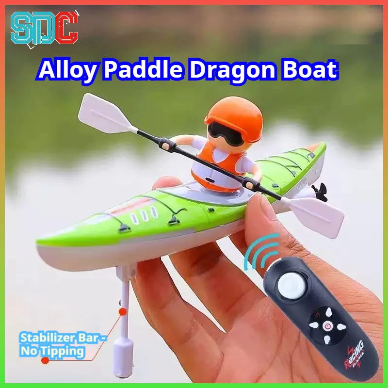 Barca RC Kayak Nave da corsa 2.4G Acqua telecomandata per bambini e ragazzi Giocattolo estivo all'aperto Gioco da competizione per remo