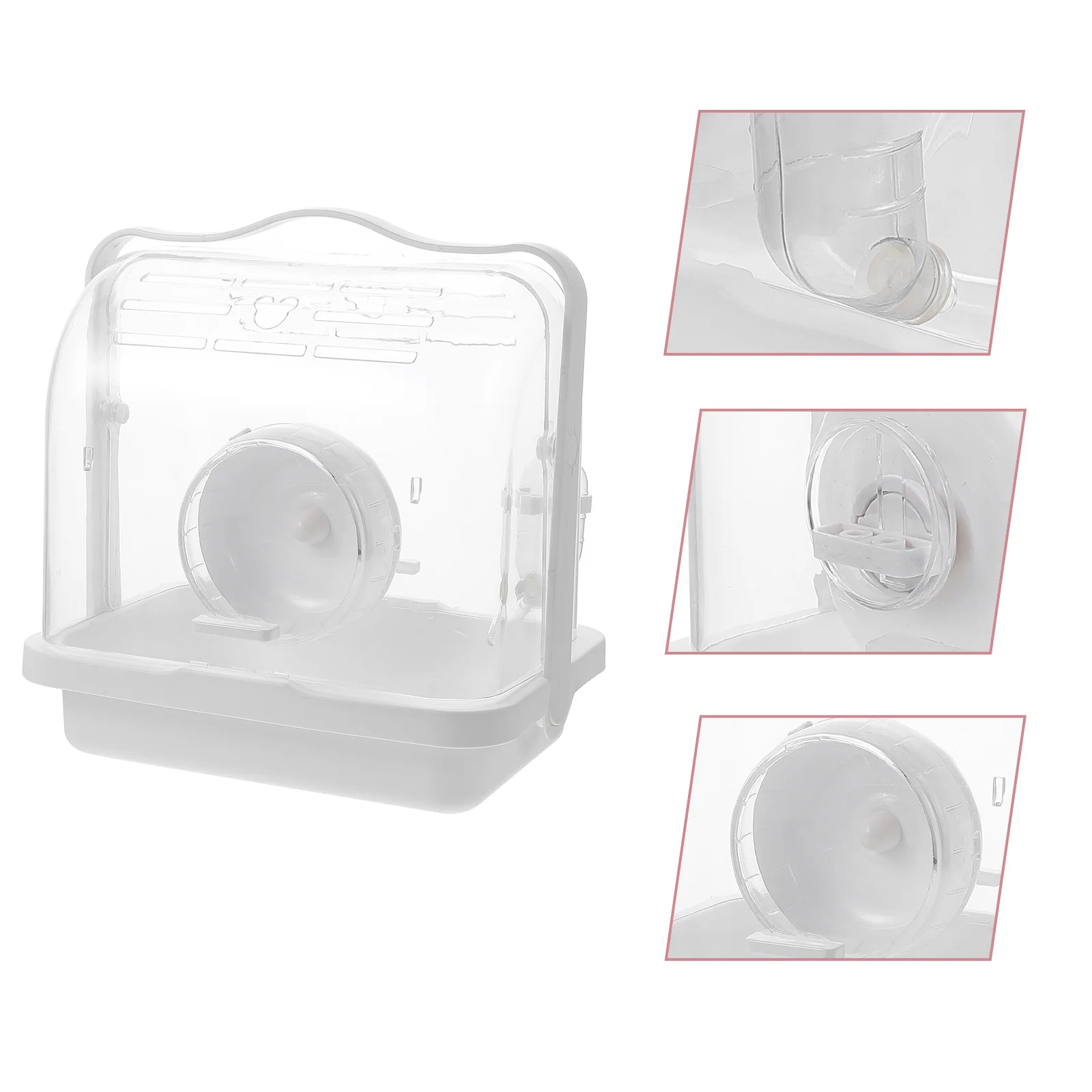 

Hamster Cage Portable Breathable Small Pet Carrier Transparent Travel Case Outdoor Chinchilla Rat Handle Design Convenient
