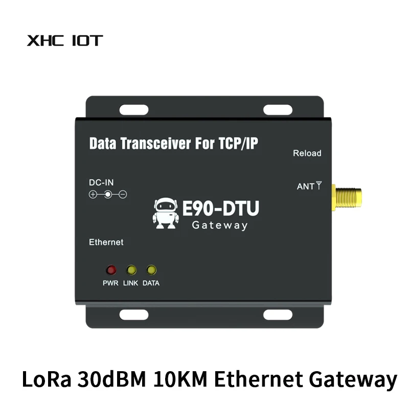 

Ethernet Gateway LoRa 915MHz XHCIOT E90-DTU(900SL30-ETH)-V2.0 MQTT 30dBm DC 8V~28V 10km RSSI SMA-K TCP UDP Transceiver Modem