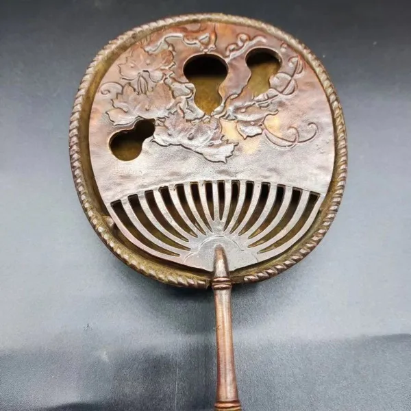 ware, copper alloy, bamboo pole fan cover agarwood incense burner, mosquito repellent i