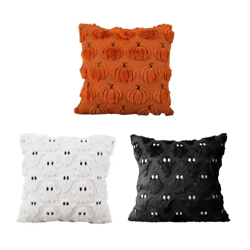 Bat Pattern Specters Themed Pillow Cover for Halloweens Decorations Sturdy Plush Fabric