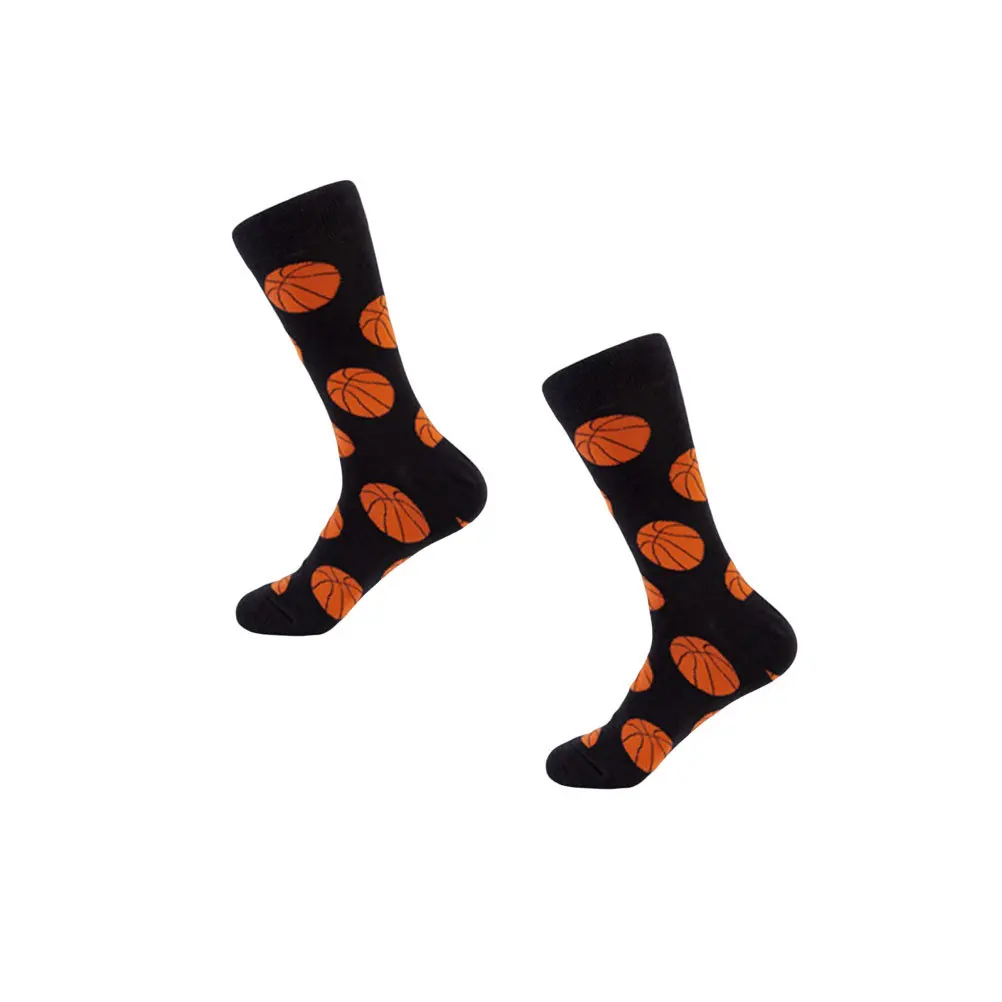 Calcetines de baloncesto de algodón Patrón creativo Talla única Se adapta a la mayoría de los calcetines deportivos casuales cálidos para hombres Otoño Invierno Frío