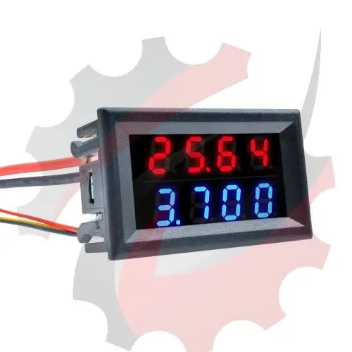 0.28 Inch DC100V 200V 10A Mini Digital Voltmeter Ammeter 4 Bit 5 Wires Voltage Current Meter Tester Blue Red Dual LED Display