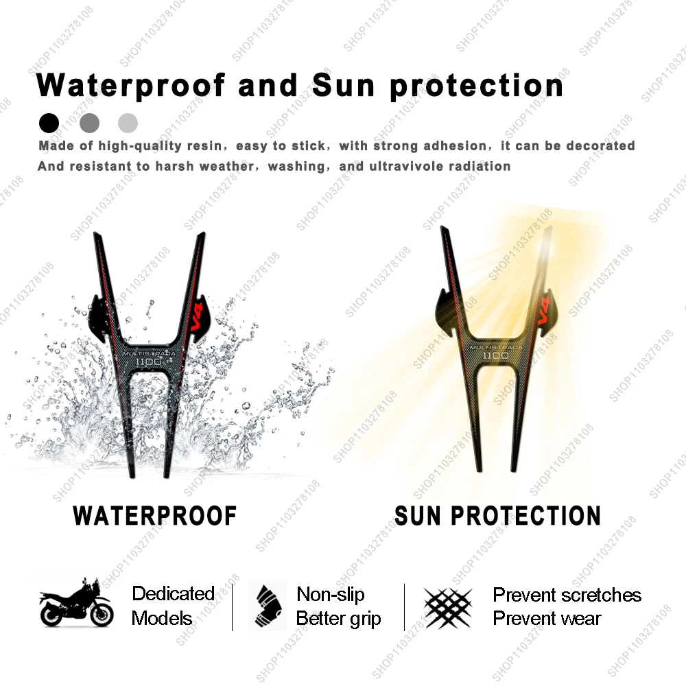 3D Resin Sticker Kit For MULTISTRADA V4 2021 Motorcycle Accessories Tail Tank Pad Waterproof Protective kit Sticker