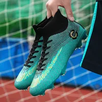 2024 New Style Men's Women's Soccer Shoes High Top Football Boots Children's Anti-Slip Long Spike Training Shoes For Students