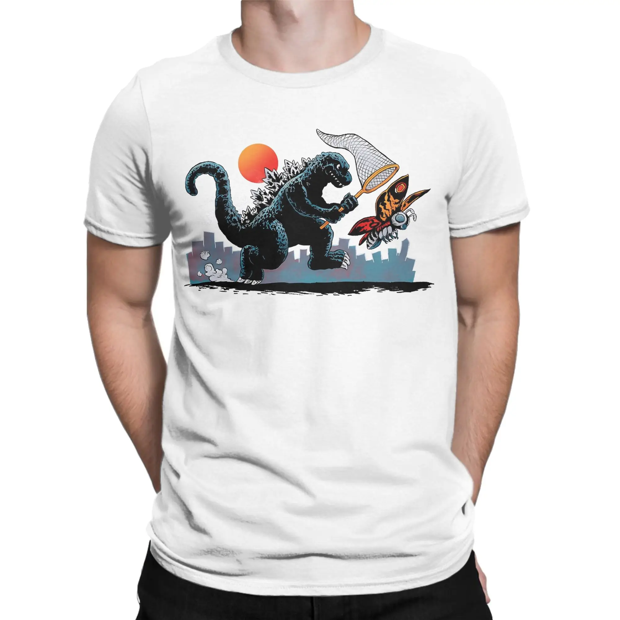 Zeros Godzillaed Dagons Vintage Ones New Monsters Tshirts Men's Cotton Tops Vintage  O-neck Short Sleeve