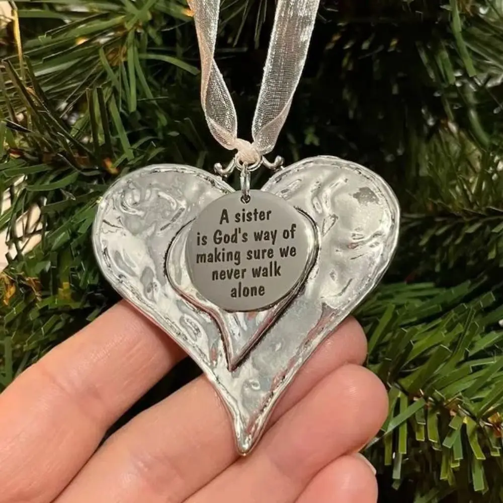 Good Friends Are Like Stars Christmas Ornament Metal Creative Christmas Tree Hanging Ornaments Heart DIY Best Friend Ornament