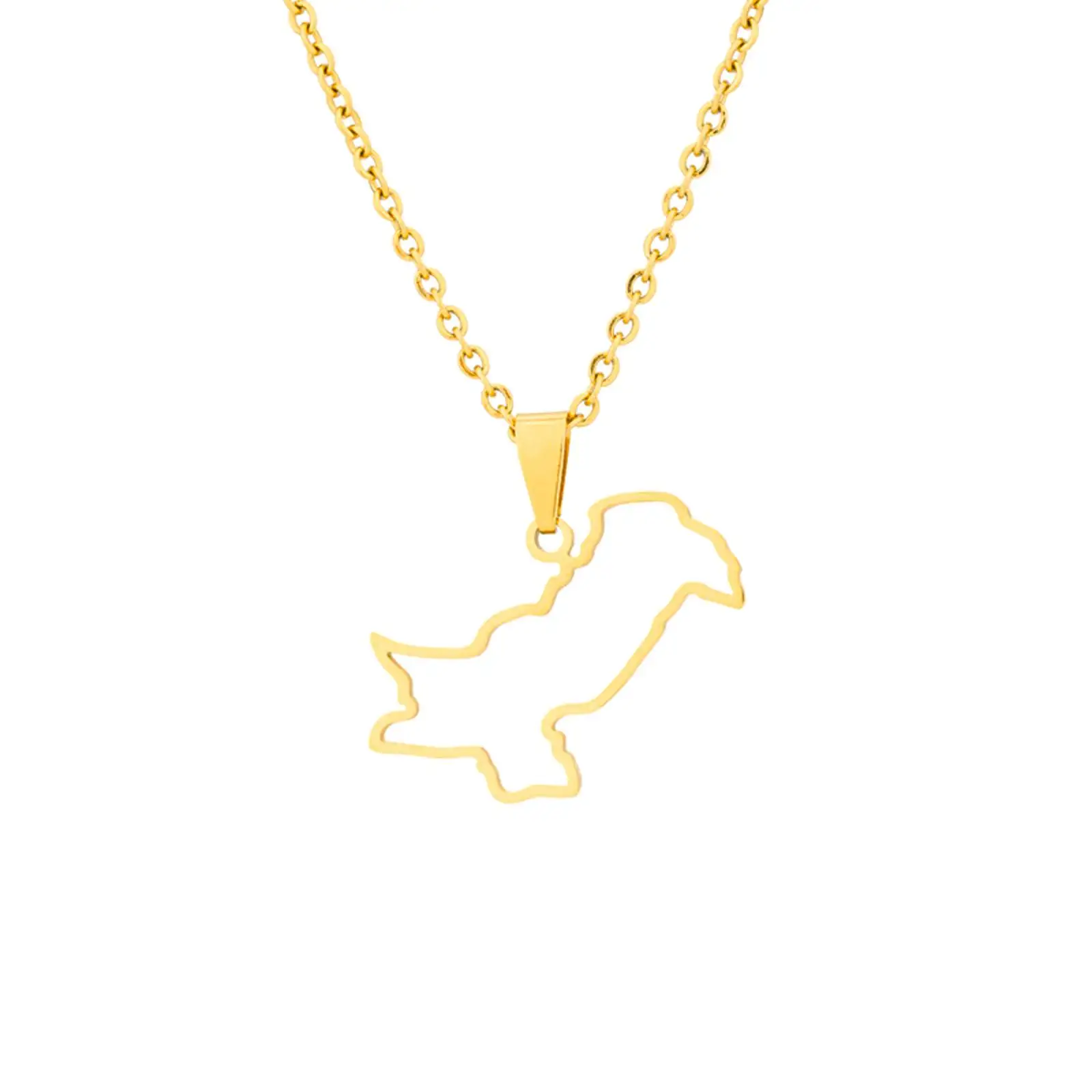 خريطة باكستان قلادة قلادة للنساء الرجال الفولاذ المقاوم للصدأ مجوهرات اكسسوارات العرقية