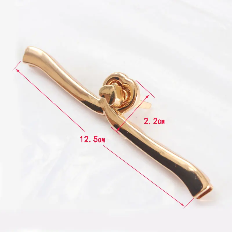 Vintage Bag Metal Clasp Long Strip Twist Locks For Women Handbag Elegant Gold Bag Accessories DIY Handmade Bag Hardware Parts