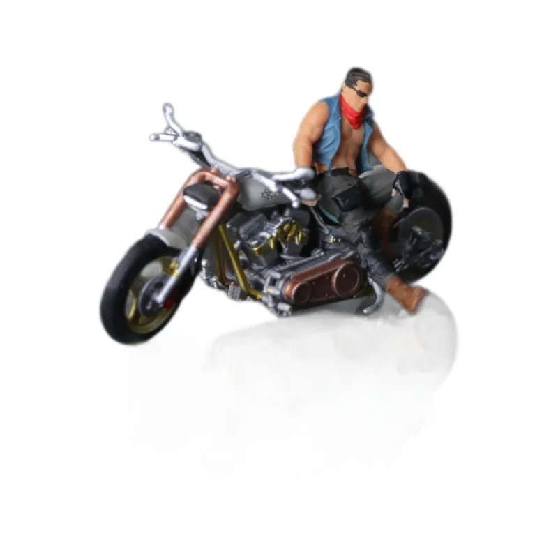 

Harley white trendy man motorcycle doll simulation resin model