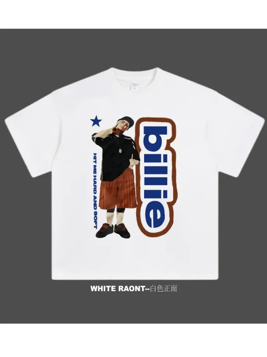 

Осенняя базовая рубашка, американская мужская и женская хлопковая свободная футболка с коротким рукавом, товары BILLIE 25, Tour