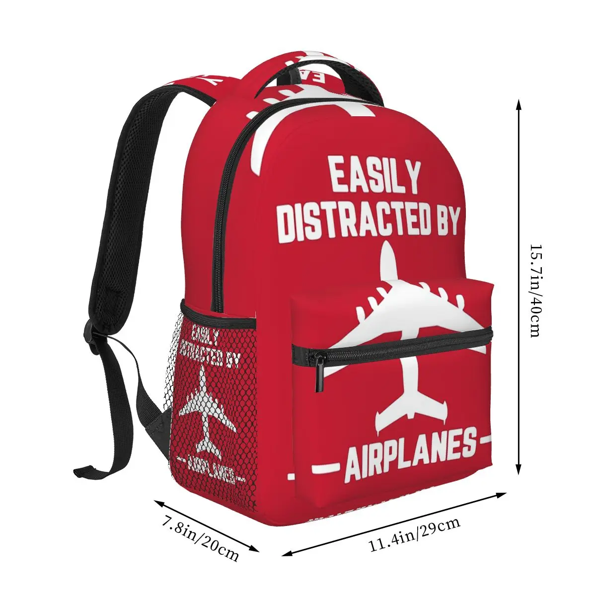 Easily Distracted By Airplanes Student Backpack School Bag Hiking Travel Daypack for Men Women Fashion Bookbag Shoulder Bags