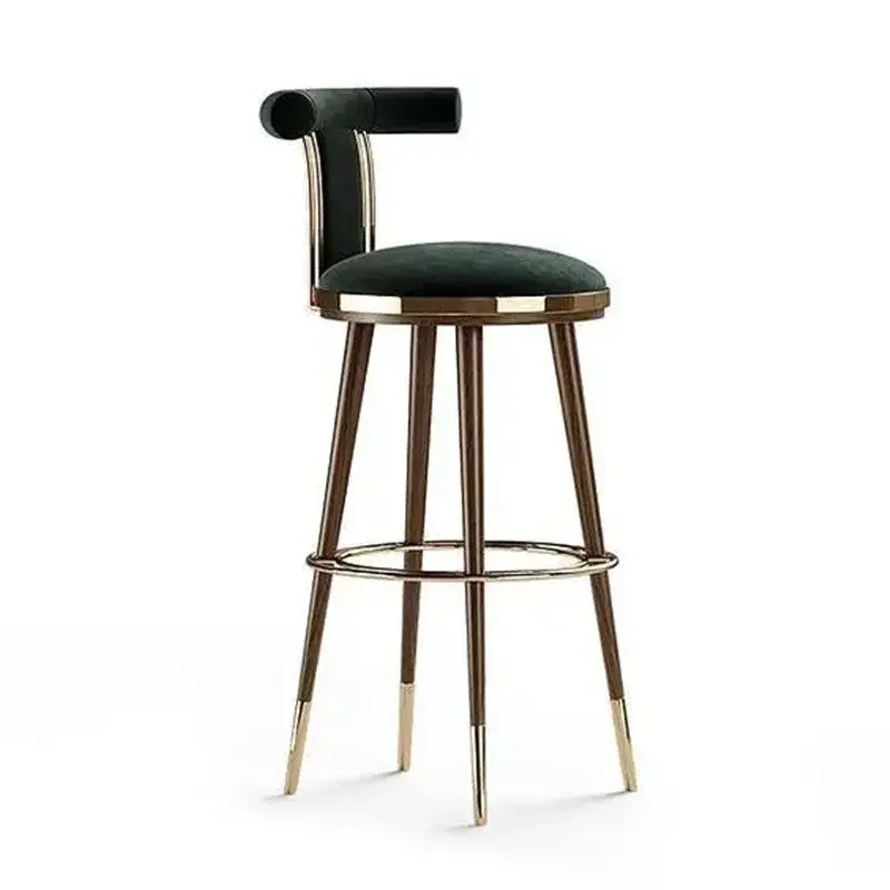 New product, modern simple light luxury bar chair, high chair, island chair, front desk chair in the hotel sales office