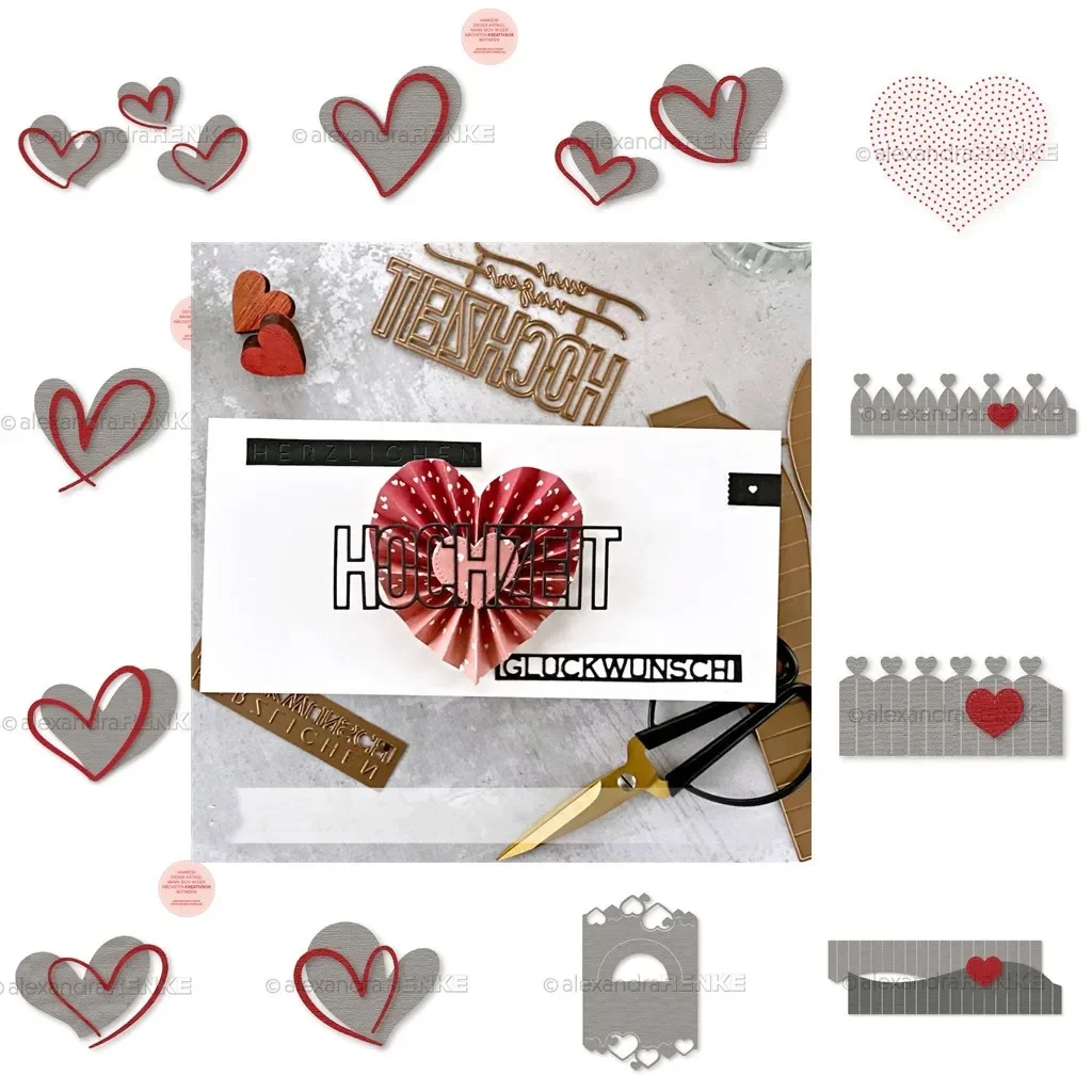 2024 New Arrivals Valentines Day Heart Metal Cutting Dies Decor Scrapbooking DIY Craft Card Paper Punching Embossing Handmade