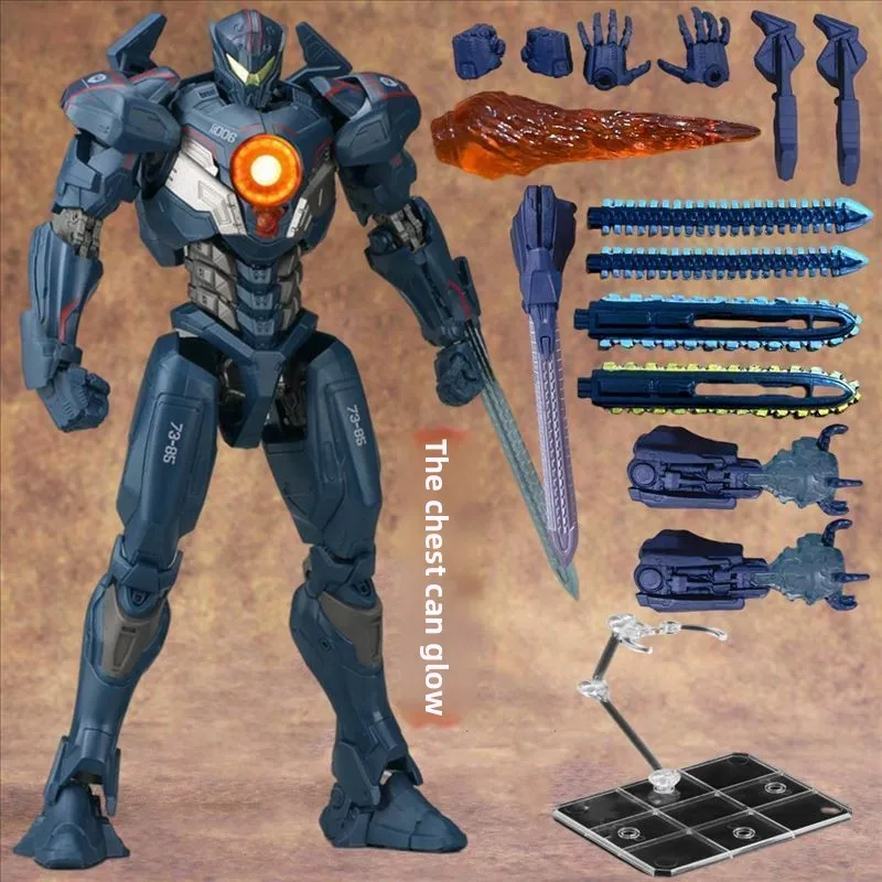 Modelo Mecha Revenge Wanderer, Robô Manual Articulado, Estátua Luminosa, Brinquedo W
