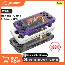 BOYHOM R36H Retro Game RK3326 Open Source System 3.5 inch IPS Screen Portable Handheld Game Console RG46H 64G 128G 15000+ Games