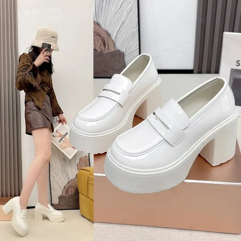 

new Platform Heeled Women Pump Gothic Round Toe FashionEnglish Styl High Heels Spring Casual Buckle Strappy Lolita Shoes Fashion