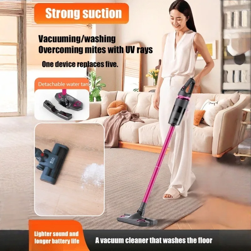 Household Wireless Handheld High Suction Vacuum Cleaner TYPE-C Charging Two Speed Adjustable Wet Dry Dual-purpose Vacuum Cleaner