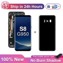 100% tests LCD For Samsung Galaxy S8 G950 G950F G950U Lcd With Frame Display Touch Screen Digitizer Repair Parts Free back cover