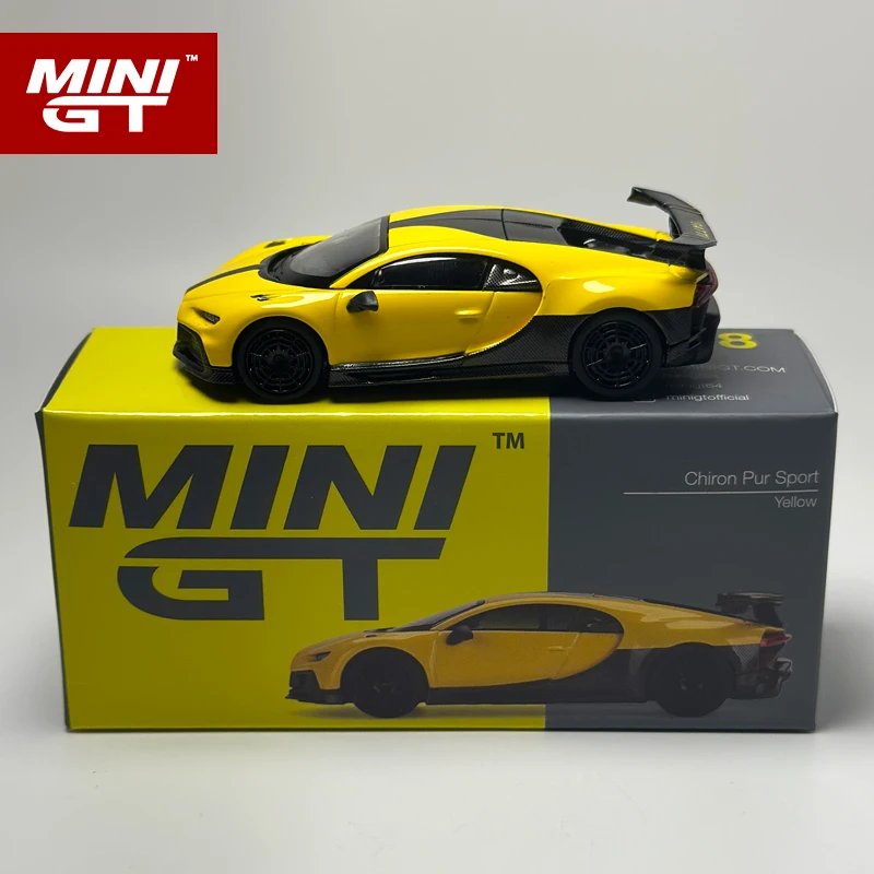 MINIGT 1:64 Chiron Pur Sport Yellow MGT alloy car model 428