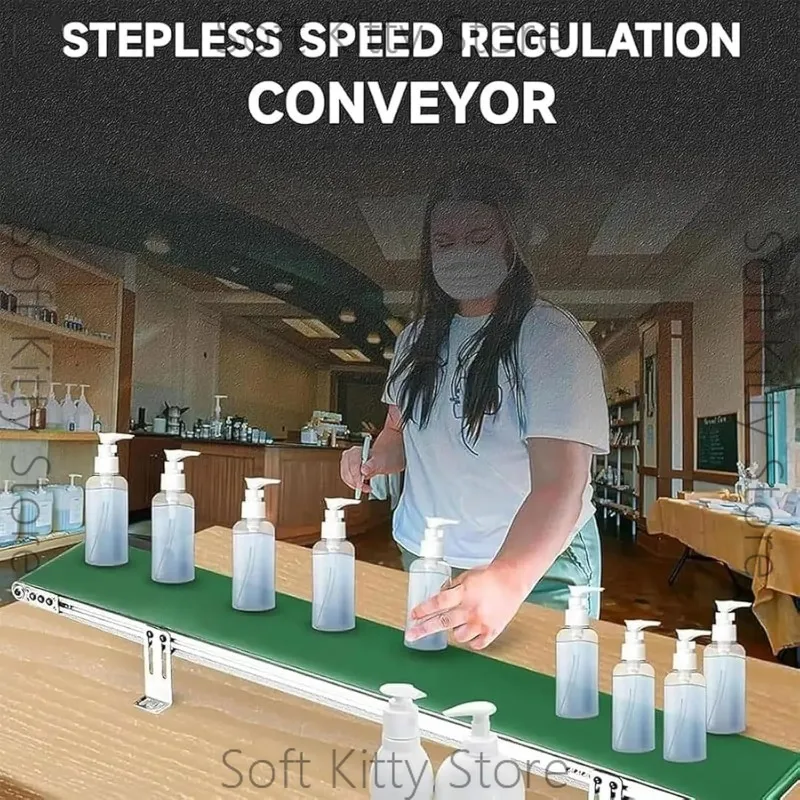 Desktop Conveyor Belt 10*100cm Adjust Speed Motor Electric Conveyor Belt Variable Direction Assembly Line for Robotic Arm Kit